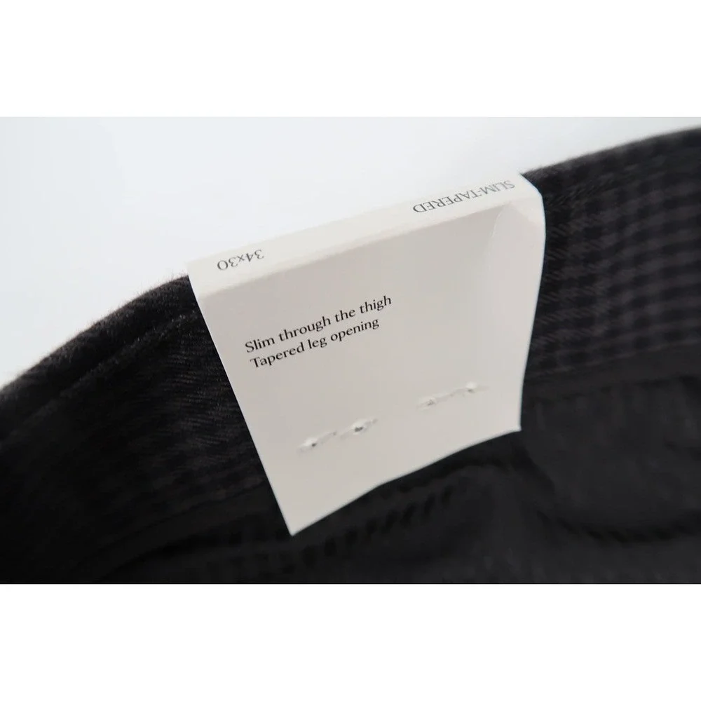 Banana‎ Republic Men's 34x30 Grayson Slim Tapered Fit Ankle Pants Gingham Gray